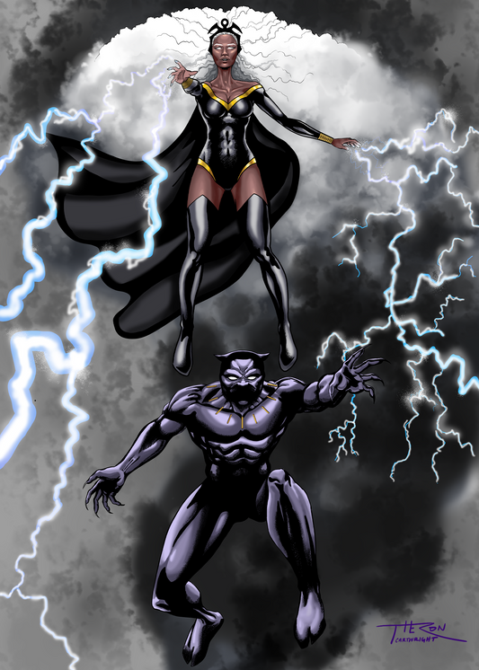 Storm and Black Panther Power Couple PRINT